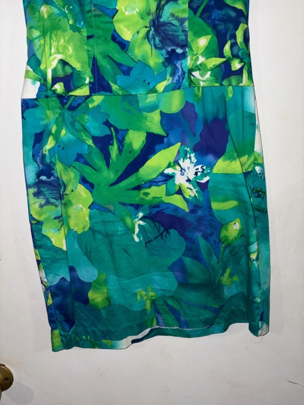 AGB Teal, Turquoise & Lime Floral Midi Dress - Picture 3 of 8